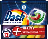 Dash Wasmiddelcapsules 4in1 Platinum Pods Color +Extra Vlekkenverwijderaar - 4 x 12 stuks - Voordeelverpakking