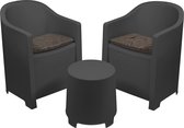 Niceey Tuinset - Luna - 3 Delig - Antraciet / Zwart