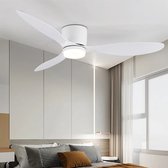 3 Kop Plafondventilator - Moderne LED Ventilator Lamp - Ventilator Lamp - 132 cm - Dimbaar - 6 Snelheden - Wit - Keuken Lamp - Woonkamerlamp - Moderne lamp