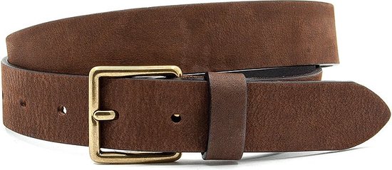 Ceinture enfant en cuir marron avec boucle bronze