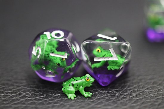 Grenouille - Set de dés en résine