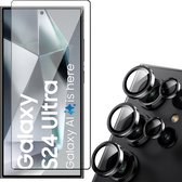 Screenprotector & Camera Protector geschikt voor Samsung Galaxy S24 Ultra - Volledig Dekkend Glas