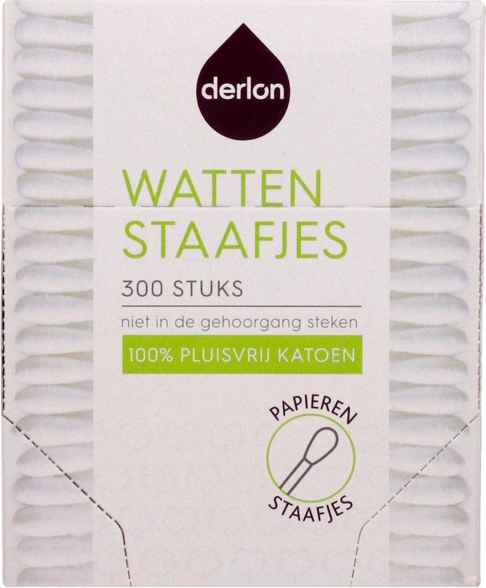 Derlon Wattenstaafjes 4 dozen x 300 stuks