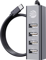 USB C HUB – Type-C Adapter 4 in 1 – Adapter Met 4 poort USB 2.0 HUB + 480MBP 0.8 Meter