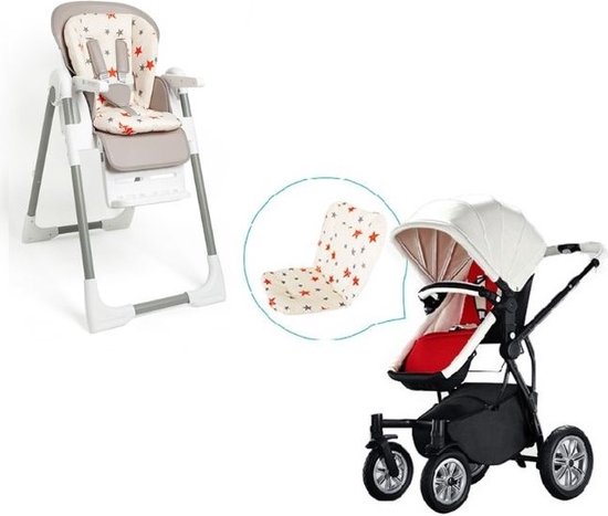 Allernieuwste.nl® Buggy Inleg Kussen Zwart-Witte Strepen - Tweezijdig bruikbaar - Kinderwagen van Allernieuwste.nl® — afbeelding 5