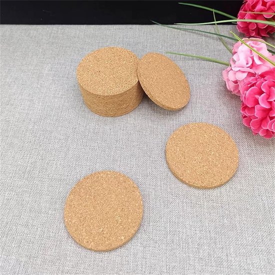 KEILEOHO Set van 30 ronde leisteen onderzetters, 10 cm ronde onderzetters voor drankjes, leisteen plaat voor glazen, keramische bekers, zwart