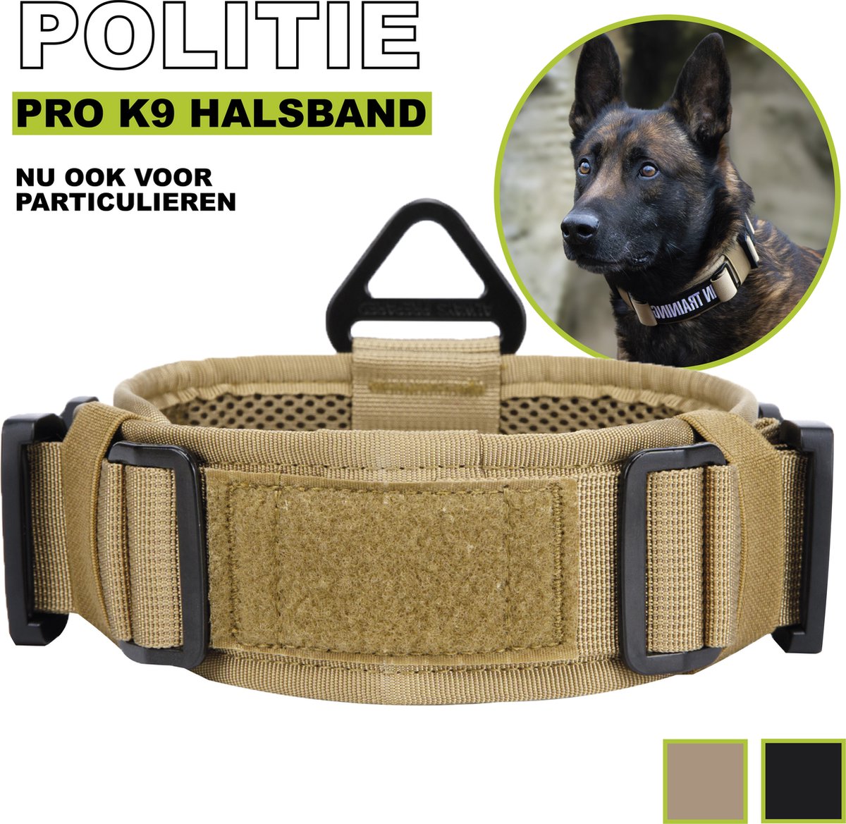 Always Prepared © Pro K9 Halsband Hond - Hals 35-75 CM - Hondenhalsband - geschikt voor iedere hondenriem - voor middel en grote honden - Best getest 2022 - 450KG Anti trek test - One Size Black - Always Prepared