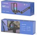 Doos van de Fifine A6T USB microfoonkit met RGB verlichting en microfoonarm.