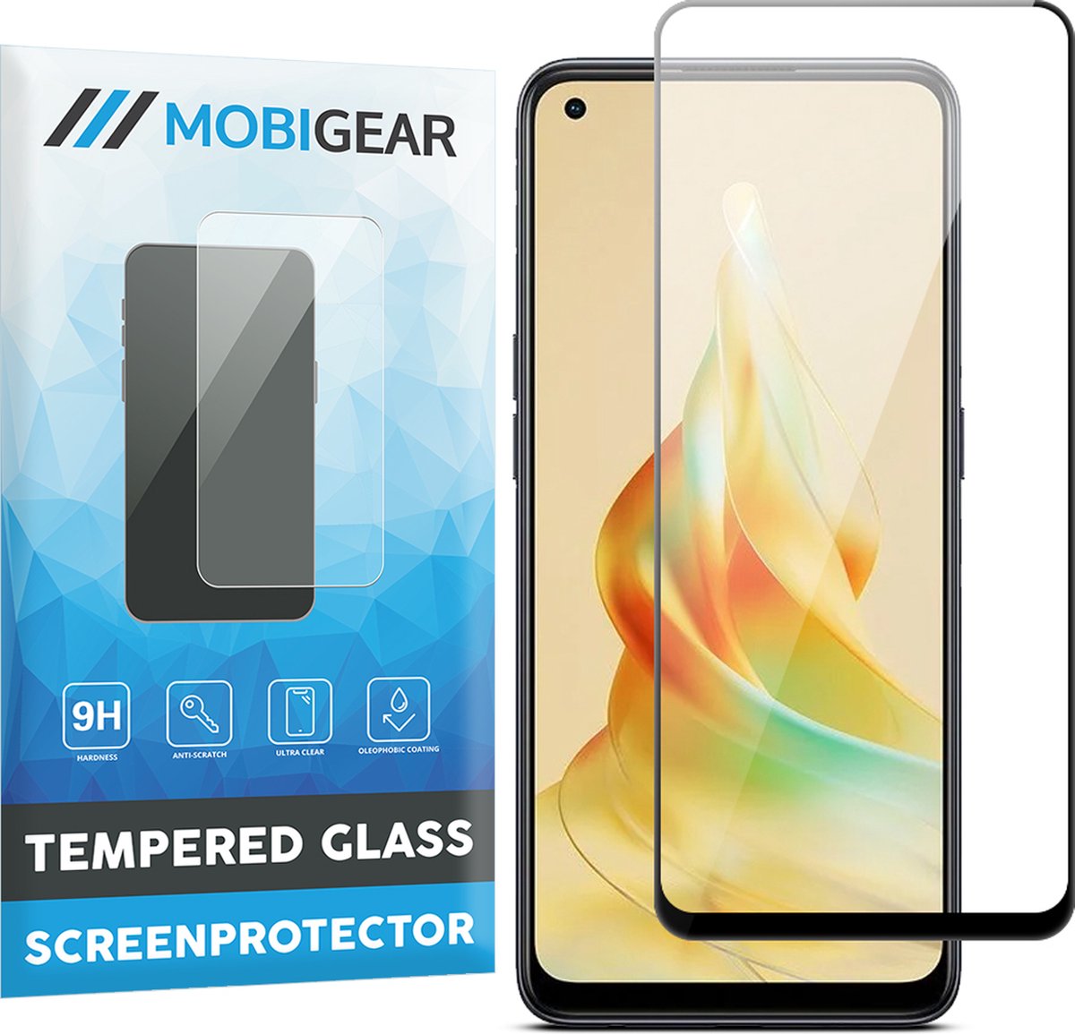 Mobigear Screenprotector geschikt voor OPPO Reno 8T 4G Glazen | Mobigear Premium Screenprotector - Case Friendly - Zwart