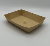 KURTT - 100x récipient en karton A50 - Groot: 167x110x50mm - récipient à frites extra large - récipient à snacks - récipient en carton - respectueux de l'environnement - durable - frites - frites