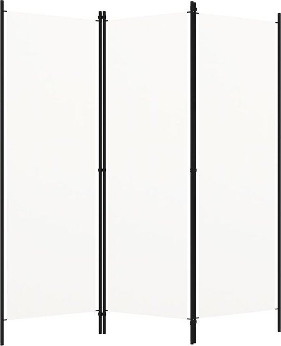vidaXL - Kamerscherm - met - 3 - panelen - 150x180 - cm - crèmewit