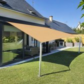 Bol.com Luxiba - Rechthoekig zonnezeil 3 x 4 m waterdicht zonnezeil kleur zand 95% UV-bescherming voor buiten tuin aanbieding