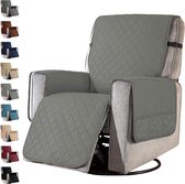 Luxiba - Stoelbeschermer, fauteuilbeschermer met zakken, televisiefauteuilbeschermer, relaxstoel stoelbeschermer, met verstelbare riemen, 1-zits stoelkussen,