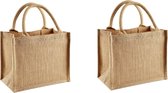 2 x jute shopper mini Jute Shopper Bag mini 26 x 22 x 14 cm