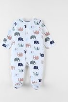 1-delige pyjama met olifantenprint in jersey, ecru