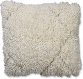 Poufs&Pillows - Fluffy wit kussen - Handgemaakt - vervaardigd uit wol - 40x40 cm