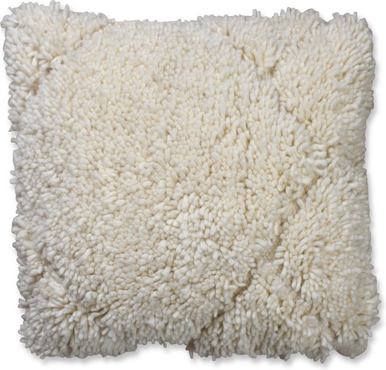 Poufs&Pillows - kussen blanc moelleux - Fait Handgemaakt - en laine - 40x40 cm
