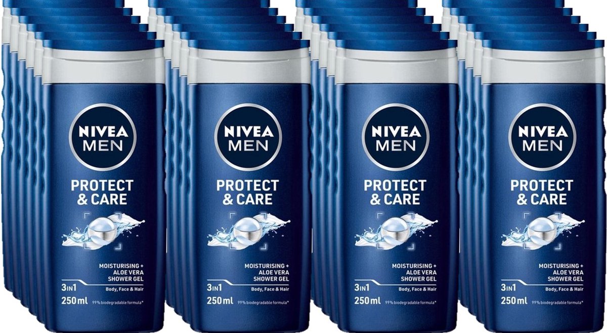 Goedkoopste NIVEA Men Douchegel Protect & Care - Voordeelverpakking 24 x 250 ml