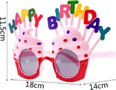Allernieuwste 10 stuks Happy Birthday Zonnebrillen MIX - Kinderfeestje - Kinderverjaardag - Uitdeelcadeautje - Weggeefartikel - Verrassing - BLAUW 5x en ROSE 5x