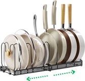 Support à casseroles réglable LaCardia - Support de couvercle de casserole de Cuisine - support à assiettes - Pour 9 casseroles - poêles - assiettes