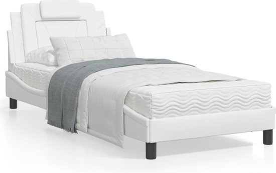 vidaXL - Bedframe - "Viana" - zonder - matras - kunstleer - wit - 80x200 - cm