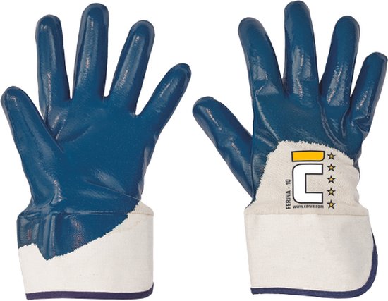 Cerva FERA handschoen half gedipt nitril 01070045 - 12 stuks - Blauw - 11