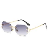 Heren zonnebril - Diamond Gold Gray - Dames zonnebril - Sunglasses - Luxe design - U400 protection - HD