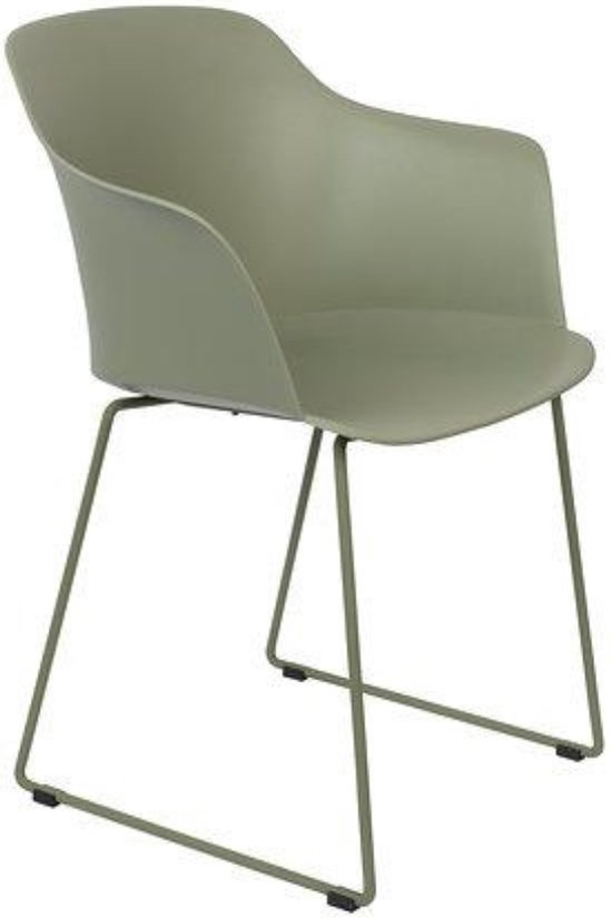 Eetkamerstoel Groen Kunststof / Metaal - 54x58x81,5cm - Giga meubel