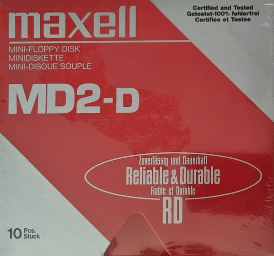 Maxell RD MD2-D 5,25 inch floppy's, mini floppy disk 5 1/4, doos met 10 stuks