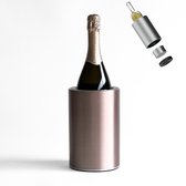Coolenator Wijnkoeler – Champagnekoeler – Flessenkoeler met Uniek Uitneembaar Vrieselement – Hoogwaardig Aluminium – Champagne Pink