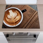 Inductiebeschermer koffie pauze | 91.6 x 52.7 cm | Keukendecoratie | Bescherm mat | Inductie afdekplaat