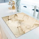 Inductiebeschermer beige marble | 78 x 52 cm | Keukendecoratie | Bescherm mat | Inductie afdekplaat