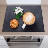 Inductiebeschermer koffiemok | 76 x 51.5 cm | Keukendecoratie | Bescherm mat | Inductie afdekplaat
