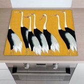 Inductiebeschermer kraanvolgels | 80 x 52 cm | Keukendecoratie | Bescherm mat | Inductie afdekplaat