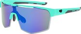 ATHENA Matt Turquoise Polarized Sportbril met UV400 Bescherming en Flexibel TR90 Frame - Unisex & Universeel - Sportbril - Zonnebril voor Heren en Dames - Fietsaccessoires - Blauw