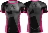 T-shirt Arawaza | Dry-Fit | Zwart / Roze (Maat: L)