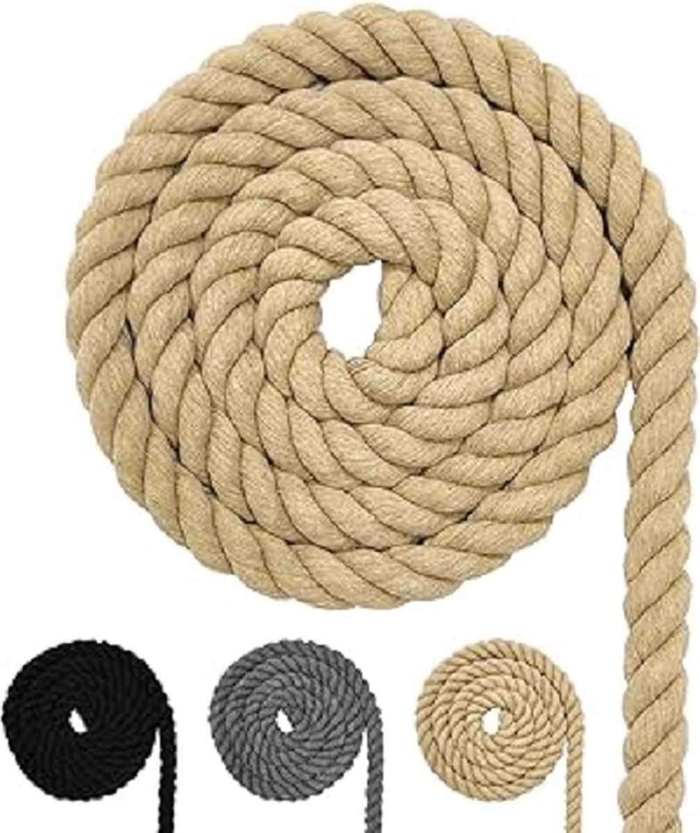 Katoenen koord, lichtbruin, macramégaren, vele maten, katoenen touw voor doe-het-zelf knutselwerk, geschenken (lichtbruin, 20 mm (5 m)