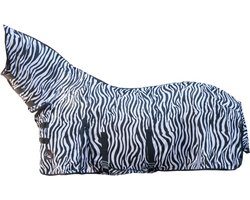 HKM Vliegendeken met hals - Paardendeken - Wit/Zwart - 195