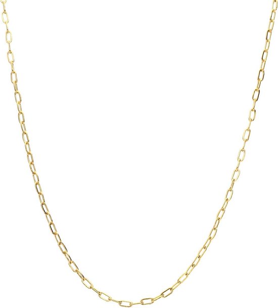 Lucardi Dames Stalen goldplated ketting closed forever 2mm - Ketting - Staal - Goud - 60 cm