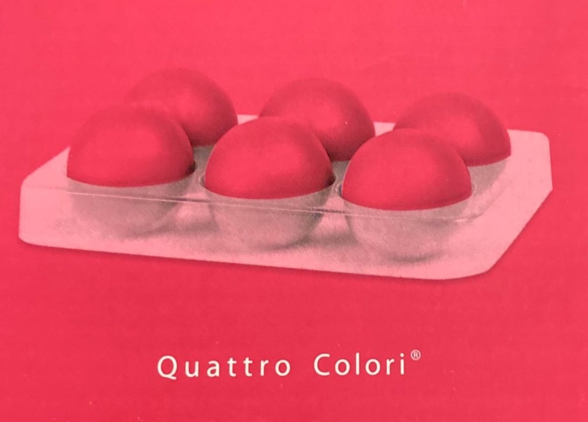 Quattro Colori - magneten bolvorm - 6 stuk - Rosso Pesante