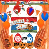 Oranje Versiering Feestpakket EK WK Slingers Ballonnen Oranje Vlaggetjes Loeki De Leeuw Voetbal Versiering - 69 Stuks