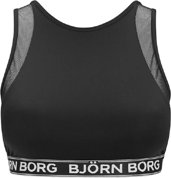 Björn Borg - Iconic Mesh High Neck - Sporttop - Zwart - Maat XS