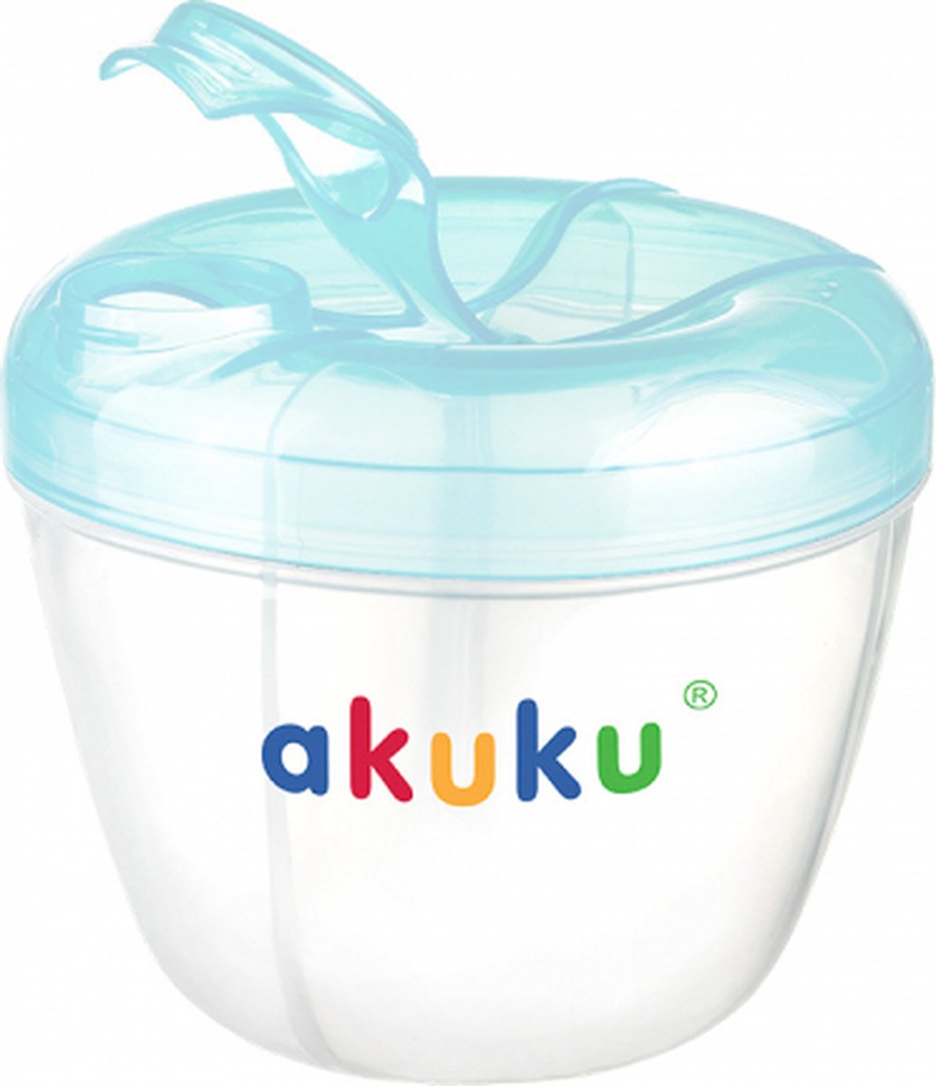 Goedkoopste Akuku Melkpoeder Dispenser Voor 4 voedingen - Poedertoren - Babymelkpoeder bakje - blauw