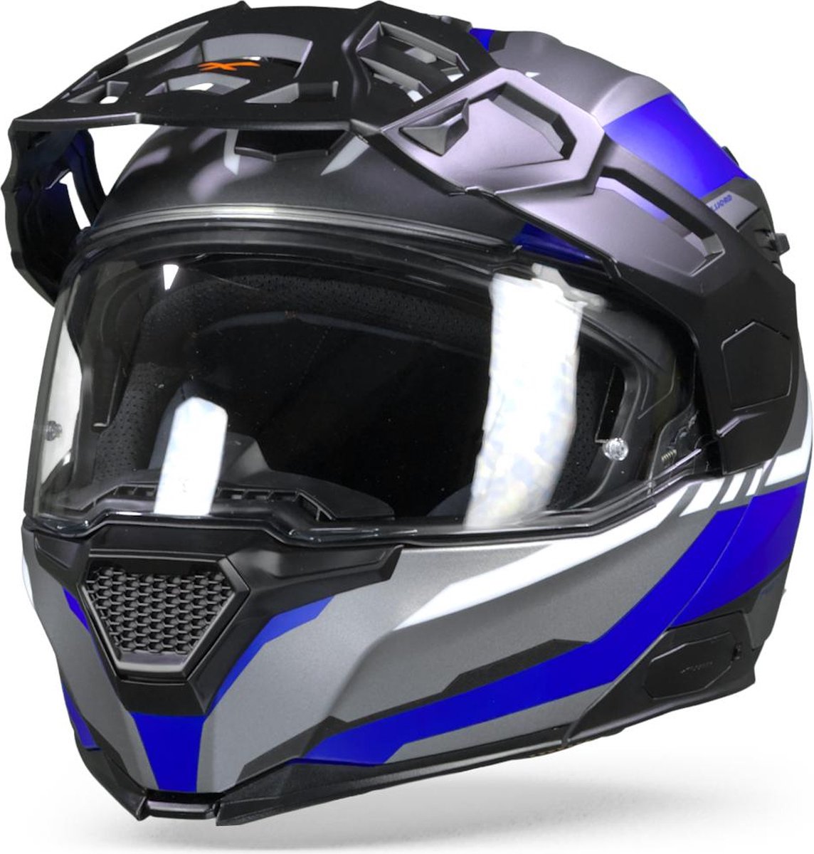 Nexx X.Vilijord Continental Grey Blue Matt Modular Helmet 2XL - Maat 2XL - Helm