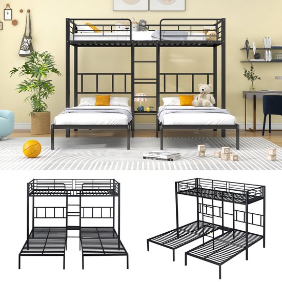 Metalen Bed Alice 90x200 - wit - lattenbodem inbegrepen