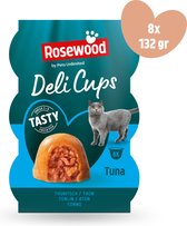 Rosewood by Pets Unlimited - Deli Cups Tonijn - kattensnacks - 8 doosjes à 6 cups van 22 gr
