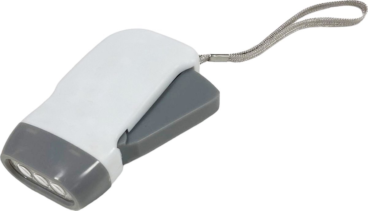 Doodadeals® Knijpkat Zaklamp Dynamo – Opwindbare Zaklamp – LED – 25 Lumen - Wit