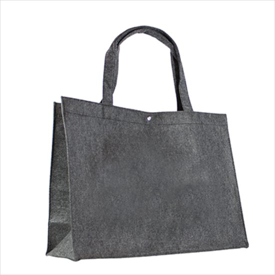 Luxe Draagtas - Vilt - Shopper - Boodschappentas - Antraciet - Donker grijs - 45x15x33cm - 6 Stuks - Verstevigde bodem