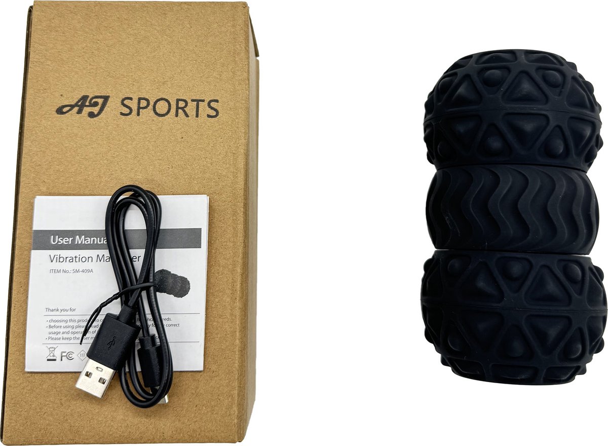 AJ-Sports vibrerende foam roller, zwart thumbnail 2