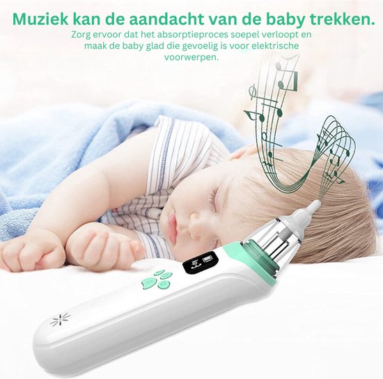 Neusreiniger Baby Elektrisch - Neuszuiger Baby Met Muziek Voor Afleiding - Neusdouche Inclusief Opzetstukken - Neus Douche - Neusspuit Met Anti-terugloop Functie - Verkoudheid van Kaitenmoto. — afbeelding 3